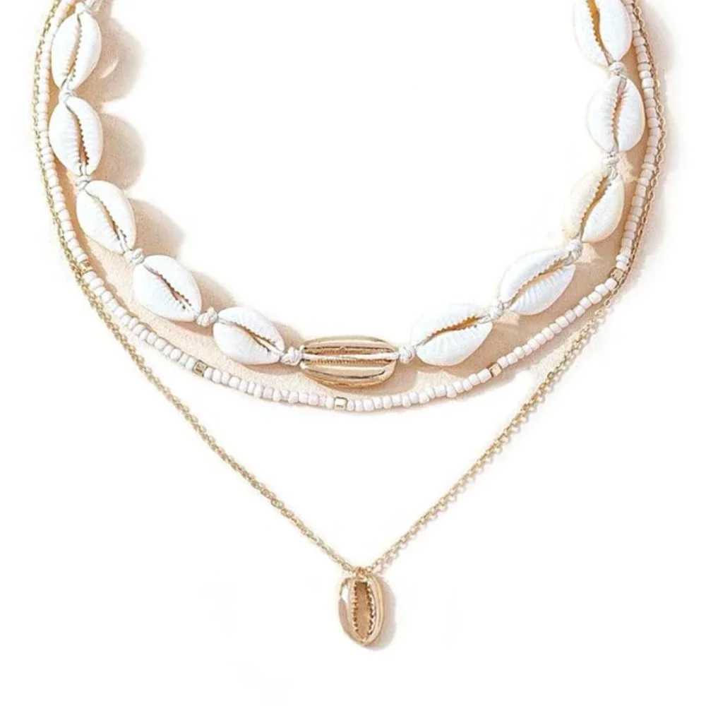 NEW! Seashell Layered Gold-Plated – Bohemian Beach Pearl Jewelry